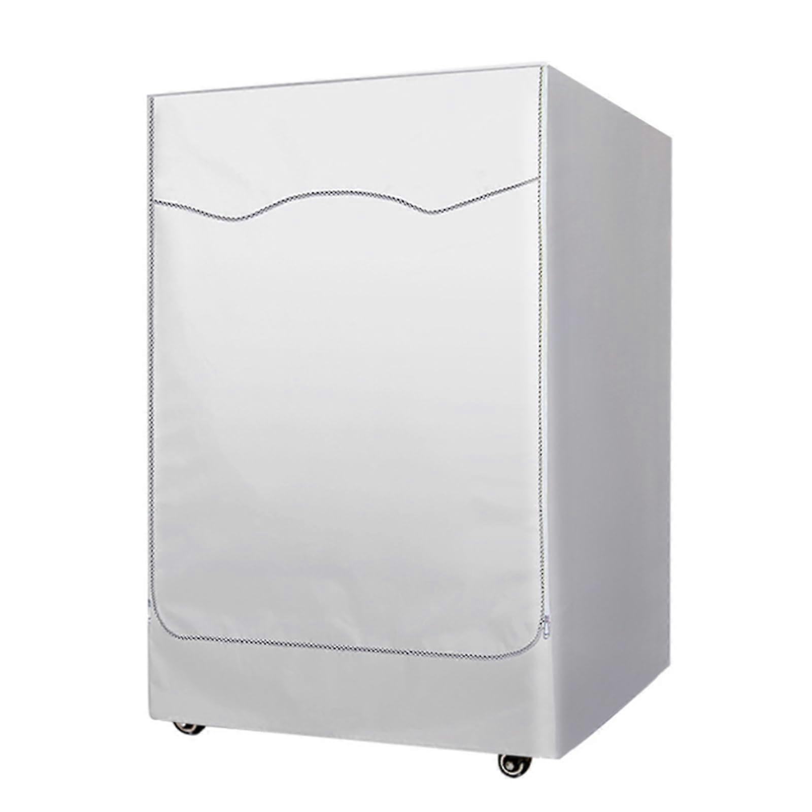 Waterproof Cover For Front-Load Washer And Dryer Lid With Zipper Dustproof Protective Sun Shield Silver 7-8kg
