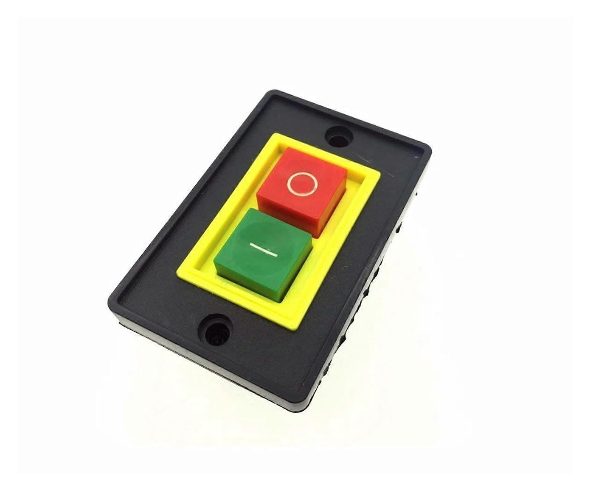 5Pcs I/O Stop Start Switch AC 380V 2KW AC3 Start Push Button Switch On/Off QCS1, Red/Green
