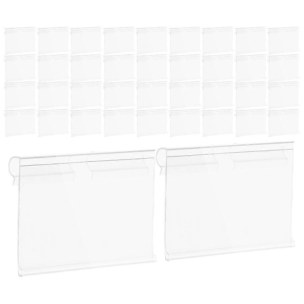 Plastic Label Holders Sign Display Stand Rectangular Transparent 6.00X4.20X2.00CM Labeling 120Set