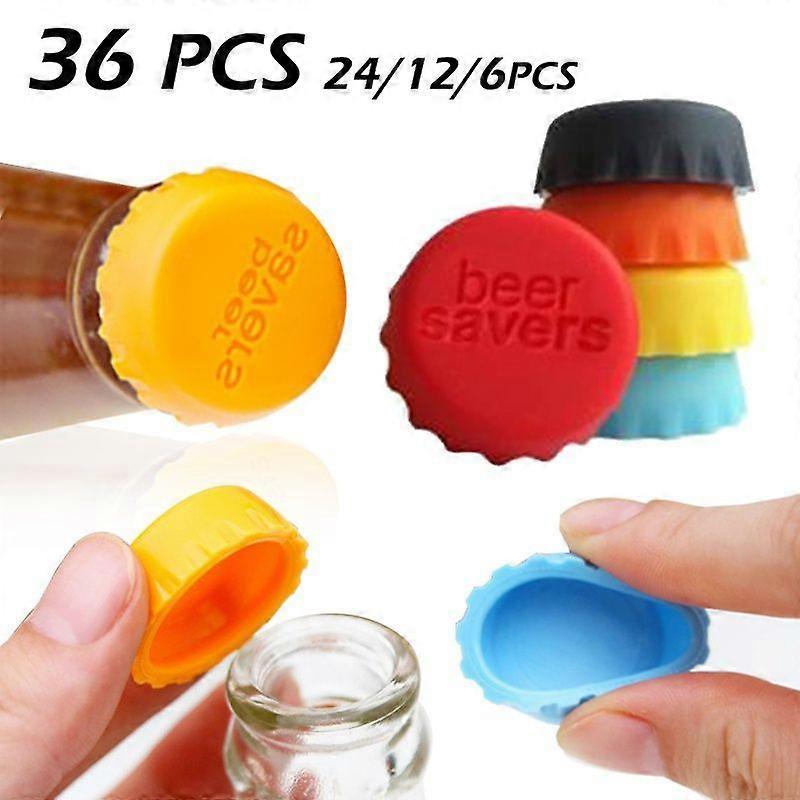 36/24/12/6pcs/set Haushalt wiederverwendbare Silikonflasche Frischhaltekappe versiegelte Bierflaschenkappe Essig Sojasauce Flasche Soda Cola Cap Wein Schutzmaßnahmen