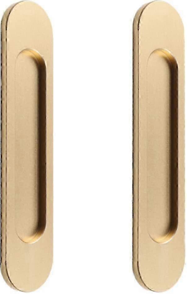 Self-stick Oval Sliding Door Pulls (2pcs, Gold)