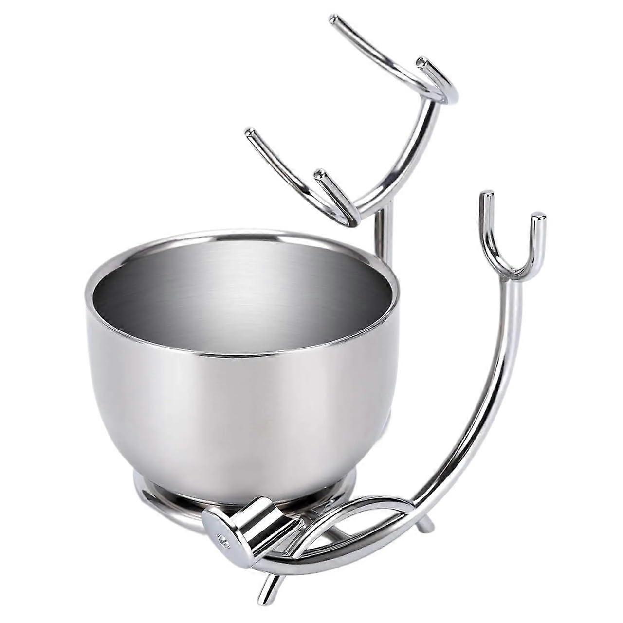Stainless Steel Shaving Stand and Soap Dish for a Smooth Wet Shave. Unbreakable, RustResistant Design (Silver)
