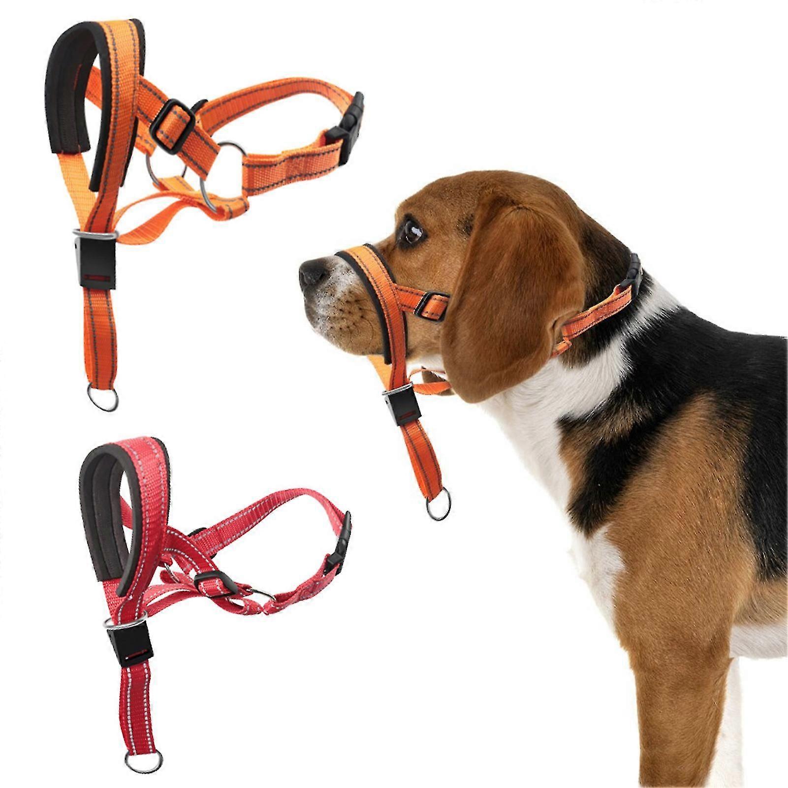 Dog Mouth Muzzle with Tow Ring Adjustable Loop Portable 3 Colors Prevent Bite Traction Tool Rope Muzzle Large Dog Muzzle