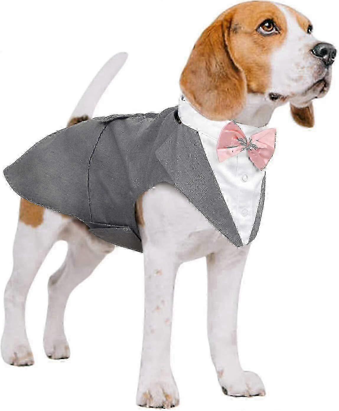 Costum de nuntă și bandană pentru câini mari și medii