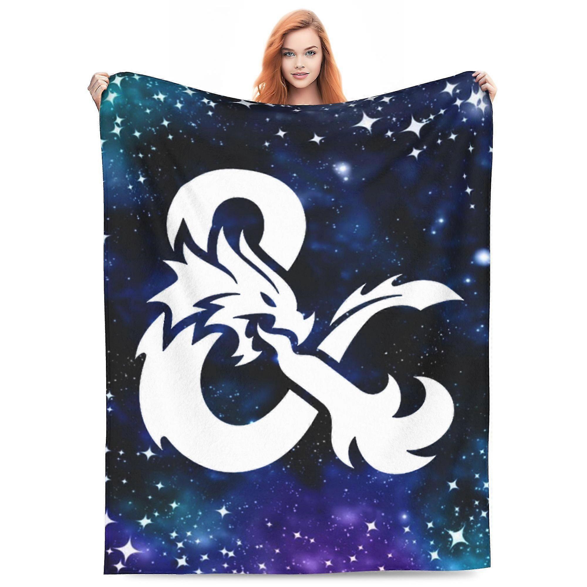 Super Soft Fleece Throw Blanket for Dungeons and Dragons, Lightweight and Warm, Cozy Cartoon Design, Perfect Gift for Kids and Adults