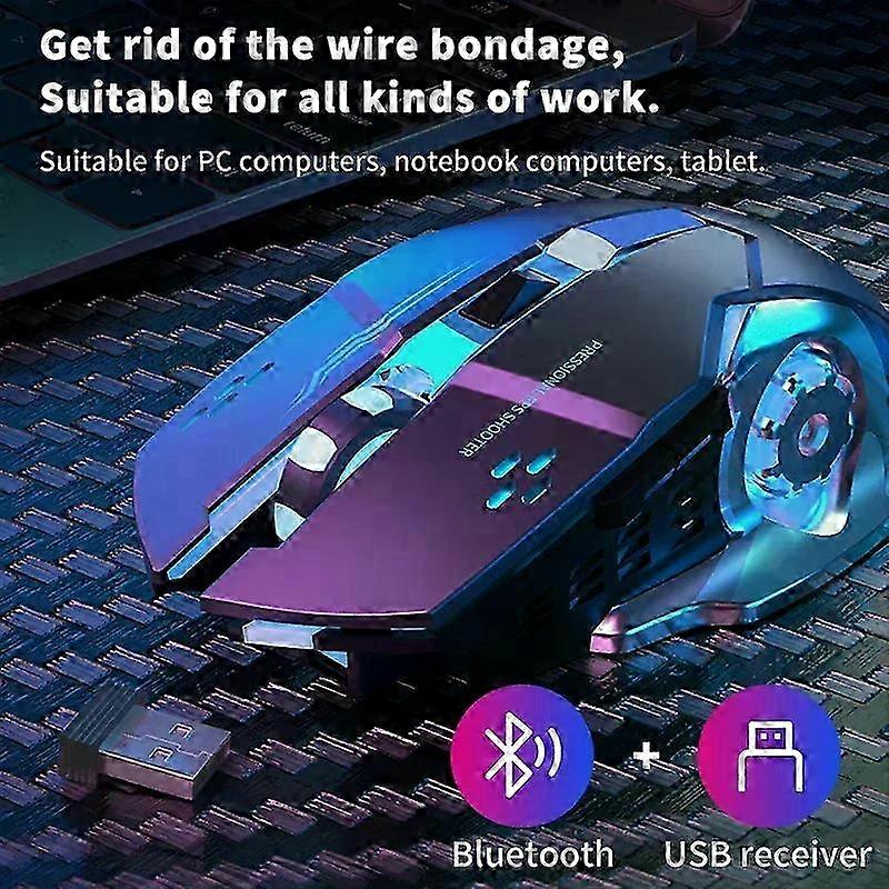 Rechargeable Wireless Bluetooth Gaming Mouse with Backlight for PC Gamers