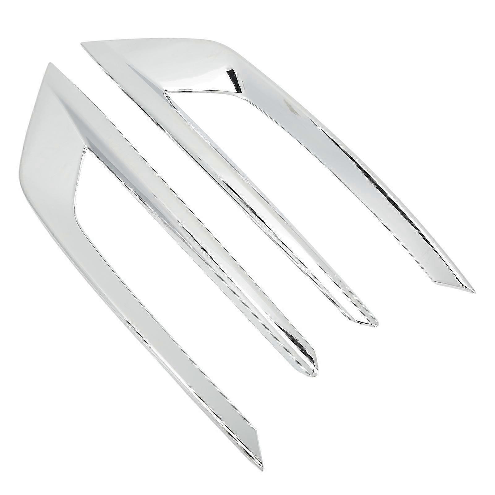 2PCS Front Fog Light Trim Silver Decoration Anti-Fading Exterior Replacement for Compatible models 2018-2021