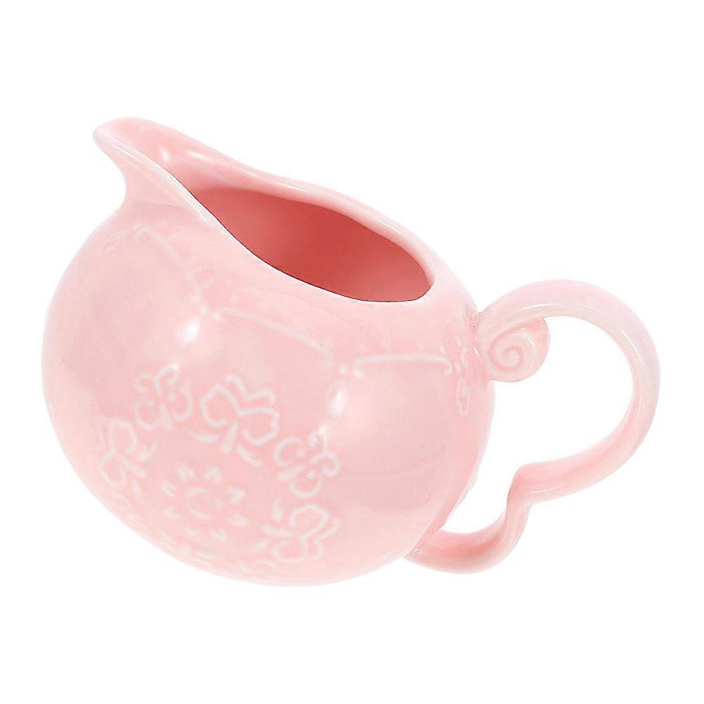 Cream Jug Ceramic Multi-Function Gravy Cafe Pink 11X8.5CM Serve Sauces 1Pcs