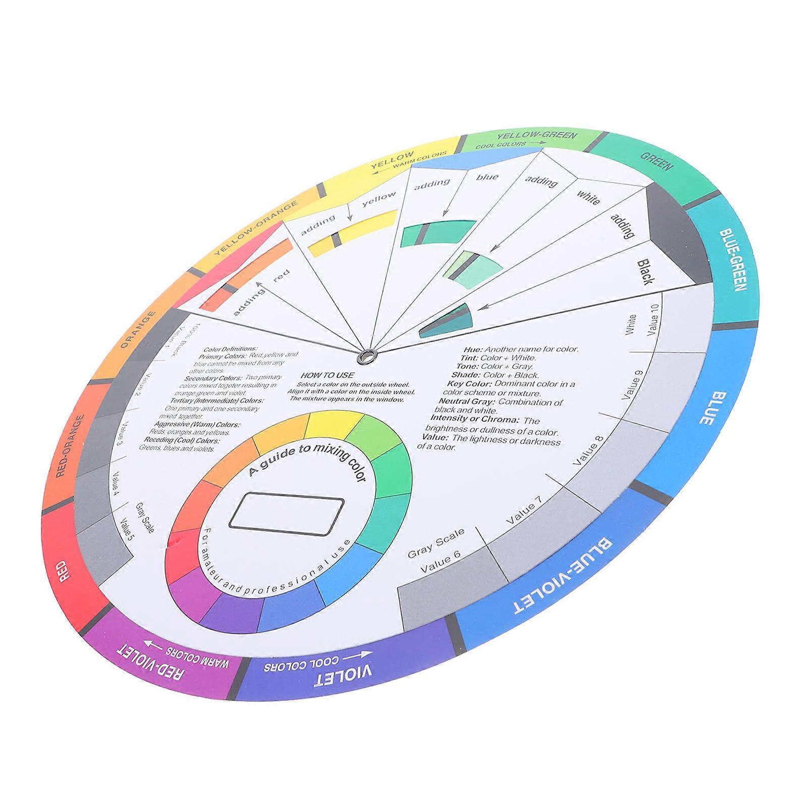 Colour Wheel Color Wheel Pigment Standard Color Professional Round Pigment Assorted Color 23.5x23.5cm Color Identification 1Pcs