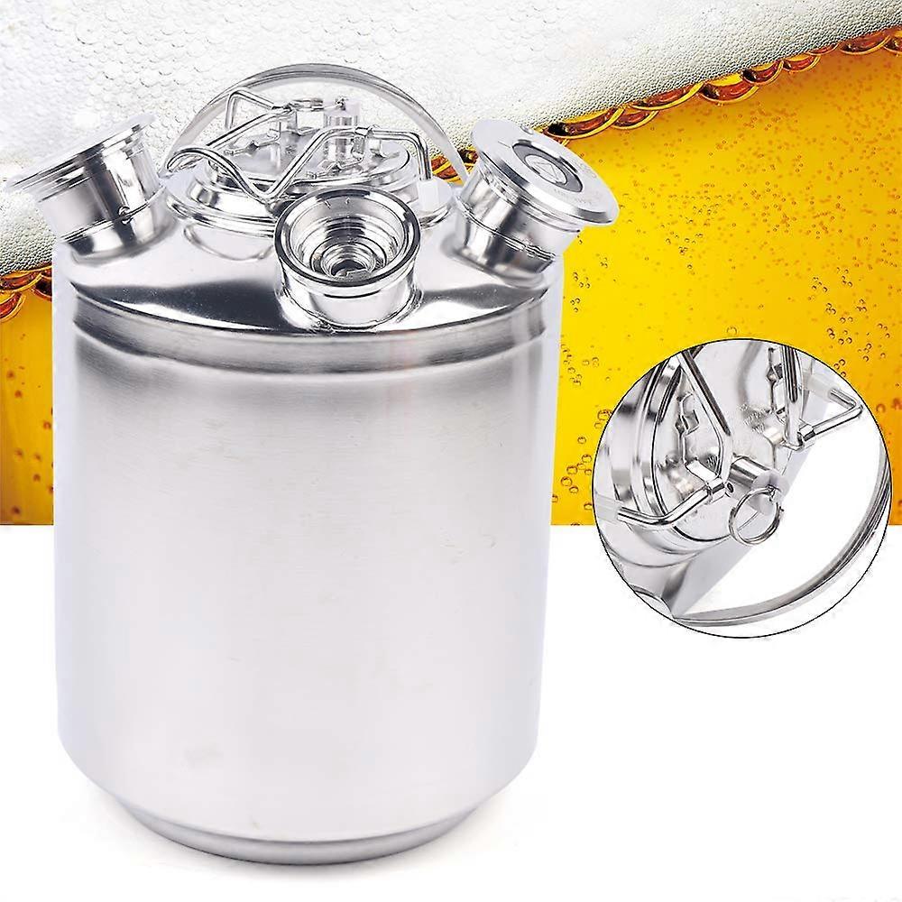 3 Head Stainless Steel Cleaning Container, 10 L Cleaning Set, 4-Valve Beer Cleaning Barrel, Home Brewing Dispenser