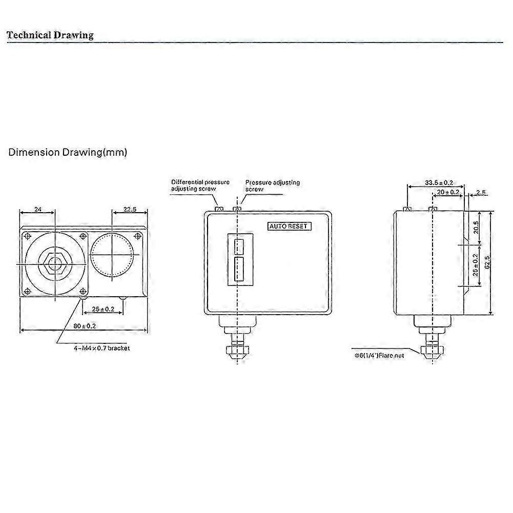 Pressure Control Switch For Air Water Compressor SPC-106E 24-380V