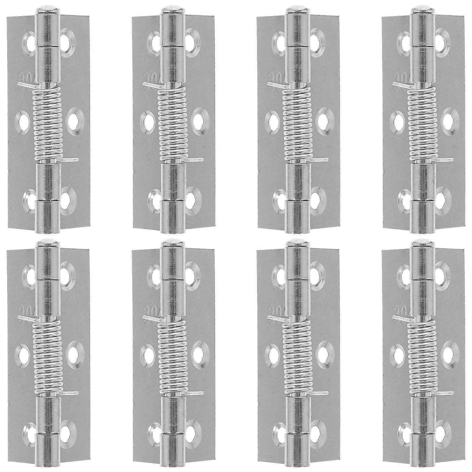 8pcs Spring Hinge Self Closing Hinges Stainless Steel Door Hinges Auto Close Hinges