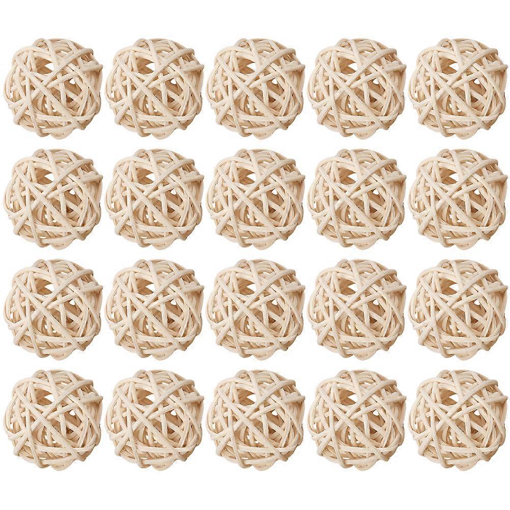 20pcs Natural Rattan Balls for Aromatherapy, Crafts, and Home Decor – Wicker Orbs for Weddings, Parties, and DIY Vase Fillers