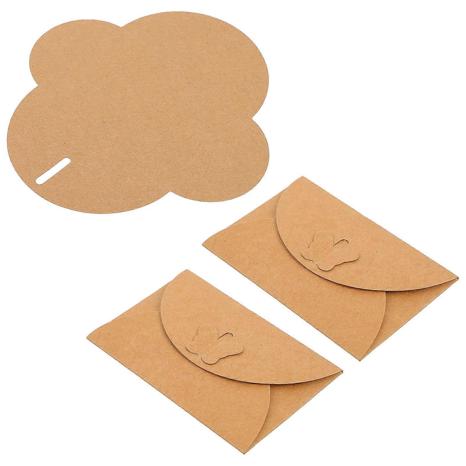 50pcs Vintage Kraft Paper Envelopes Retro Style for Cards Invitations Letters Home Decor Butterfly Seal Design