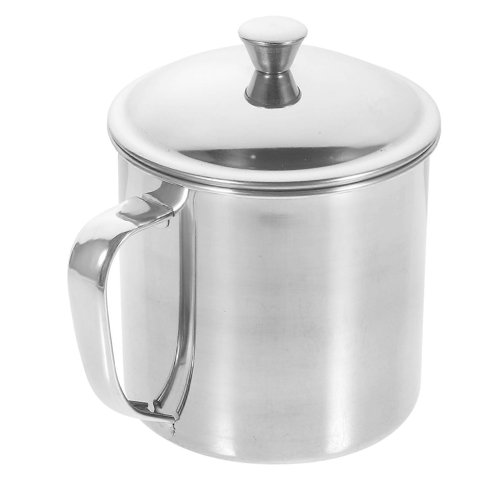 Rustproof Stainless Mug with Handle and Lid for Fishing and Boating Suitable for Whiskey, Coffee, Tea, 1Pack