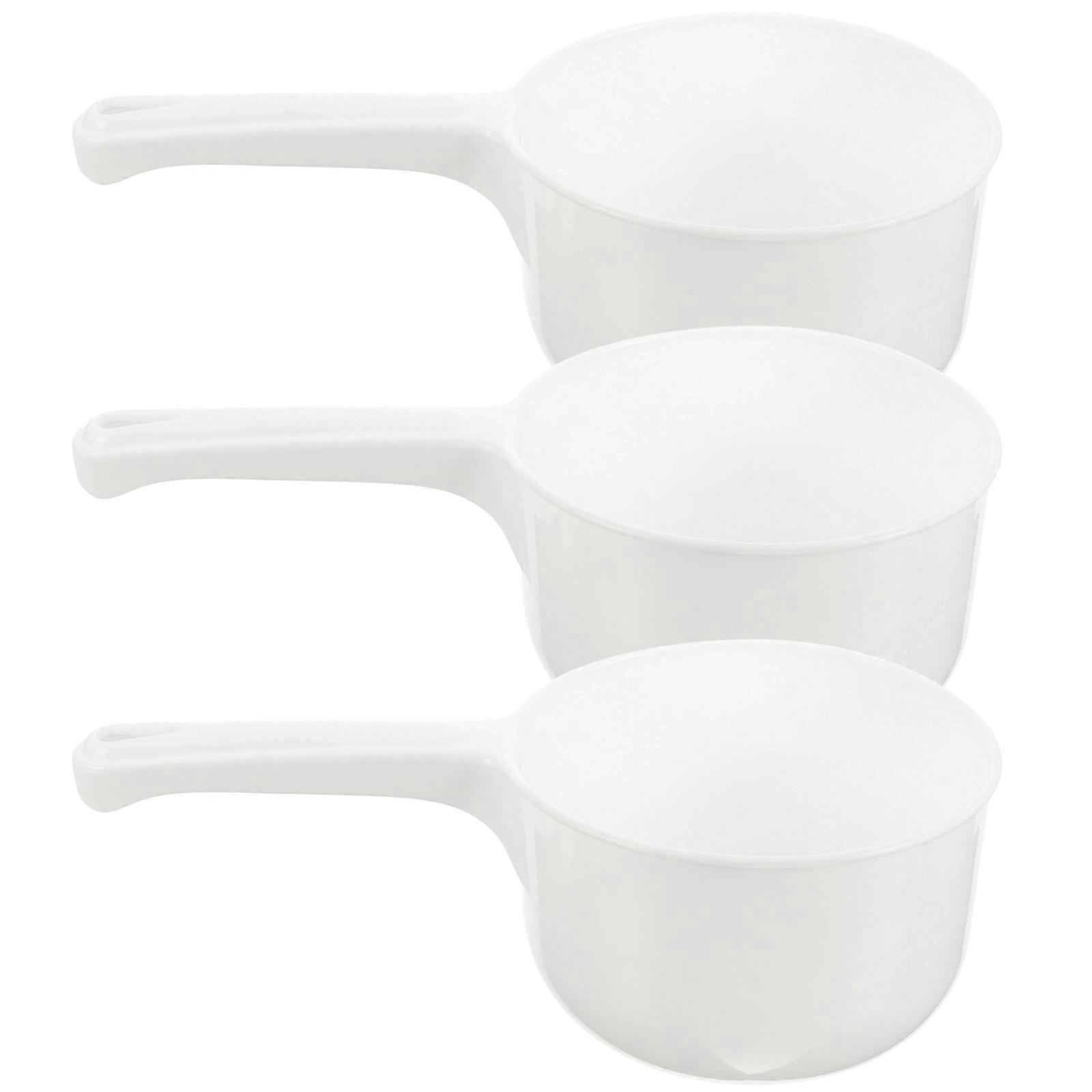 Bathing Ladle Household Water Dipper Widened and Deepened Design PP Material Flower Watering Kitchen 3Pcs