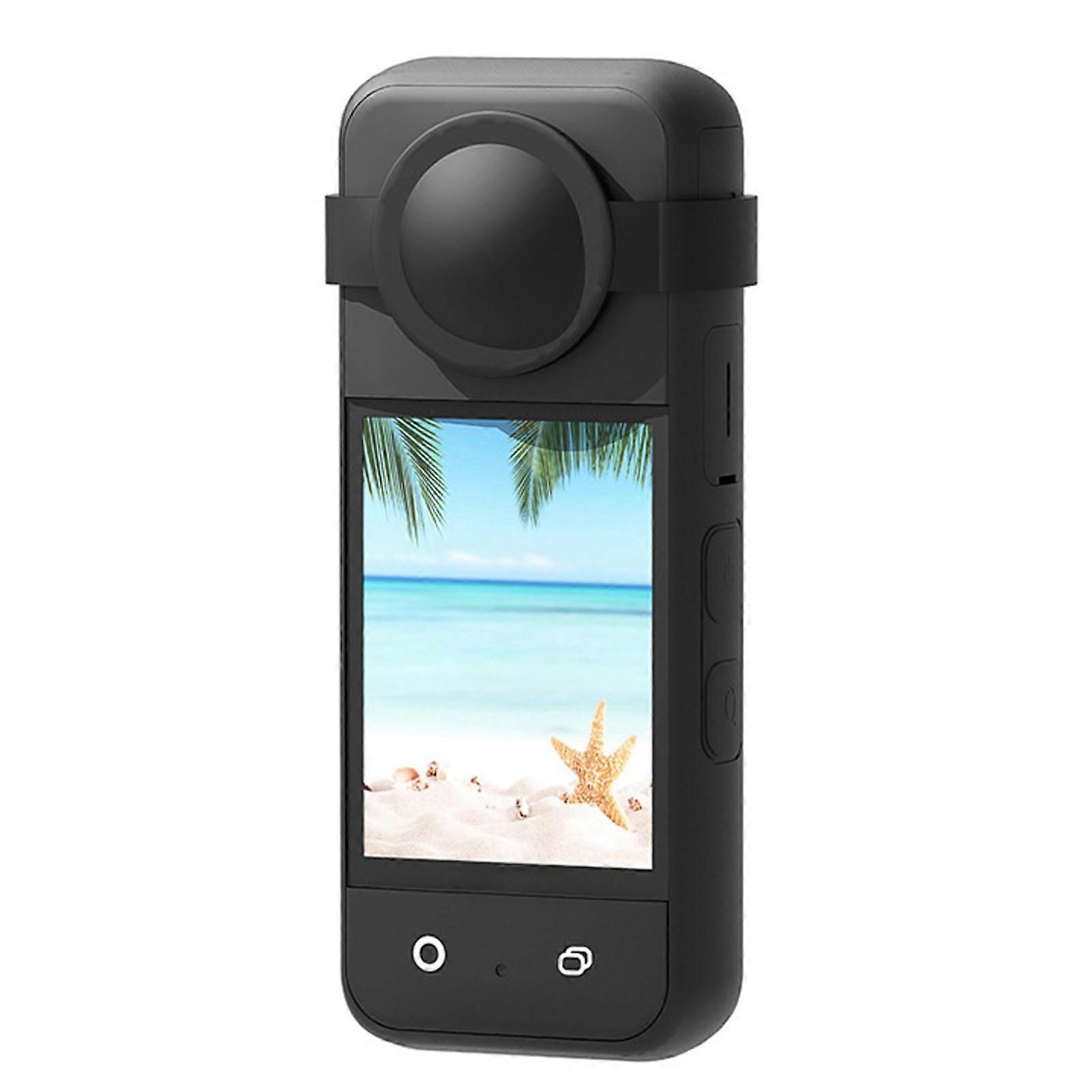 Silicone Camera Protective Case Flexible Elastic Anti Falling Panoramic Camera Sleeve Cover for Insta360 ONE X3 Black 