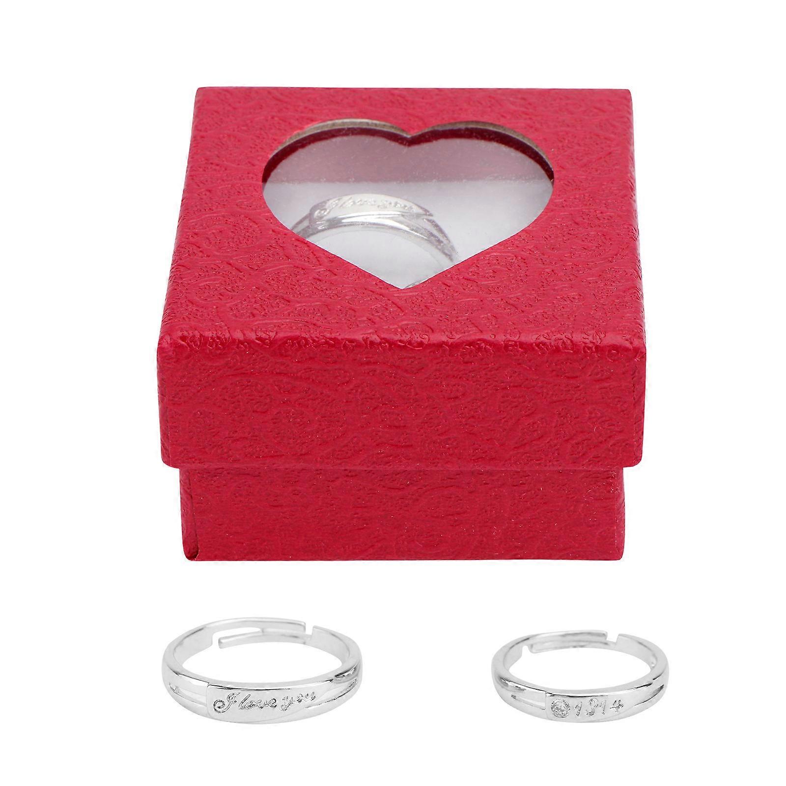 Couples Rings present Wedding Decorative Finger Ring Silver 2x2cm 1 Pair