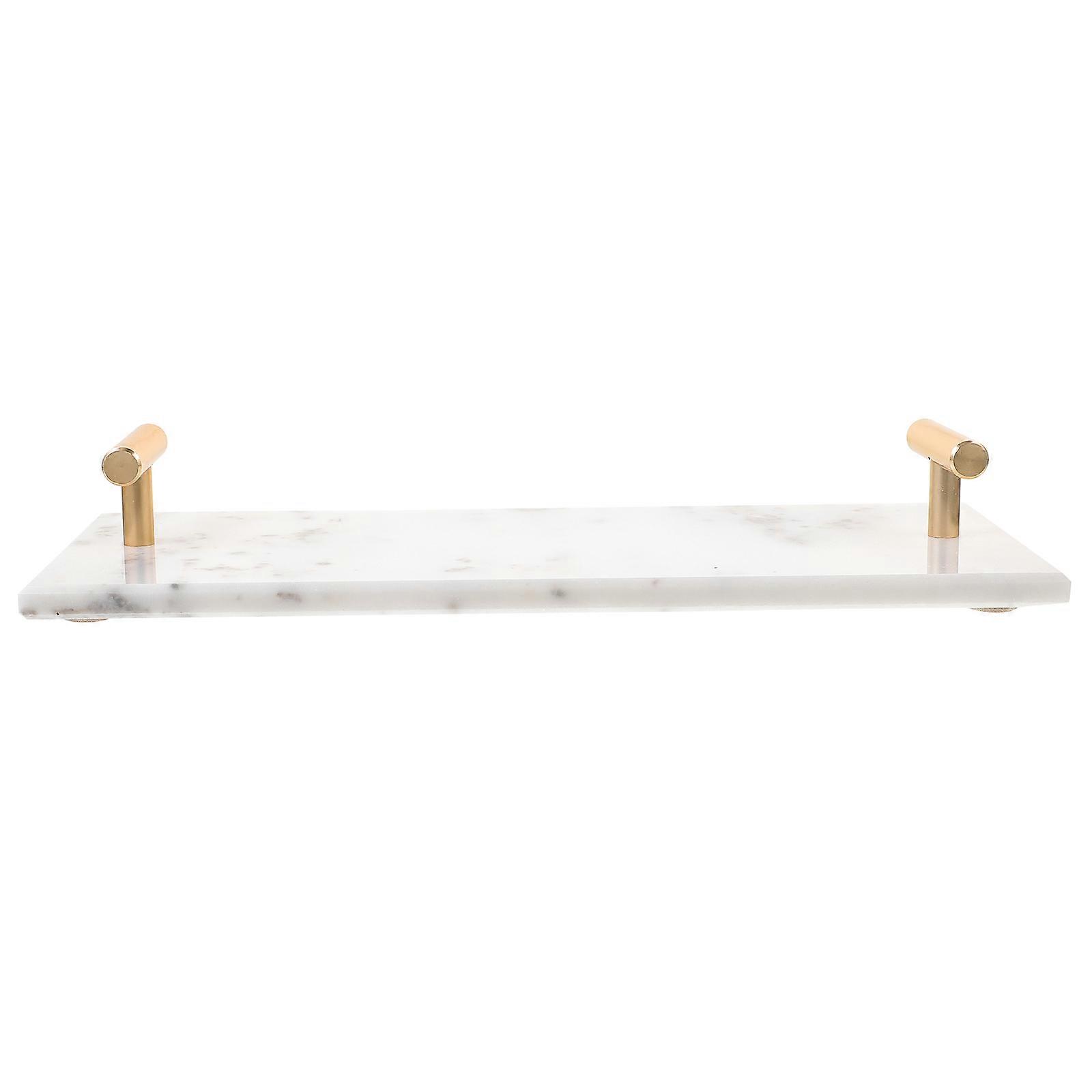 Coffee Table Tray Simple Style Dessert Storage Tray Home Furnishings 30X15X3cm Marble Display 1Set