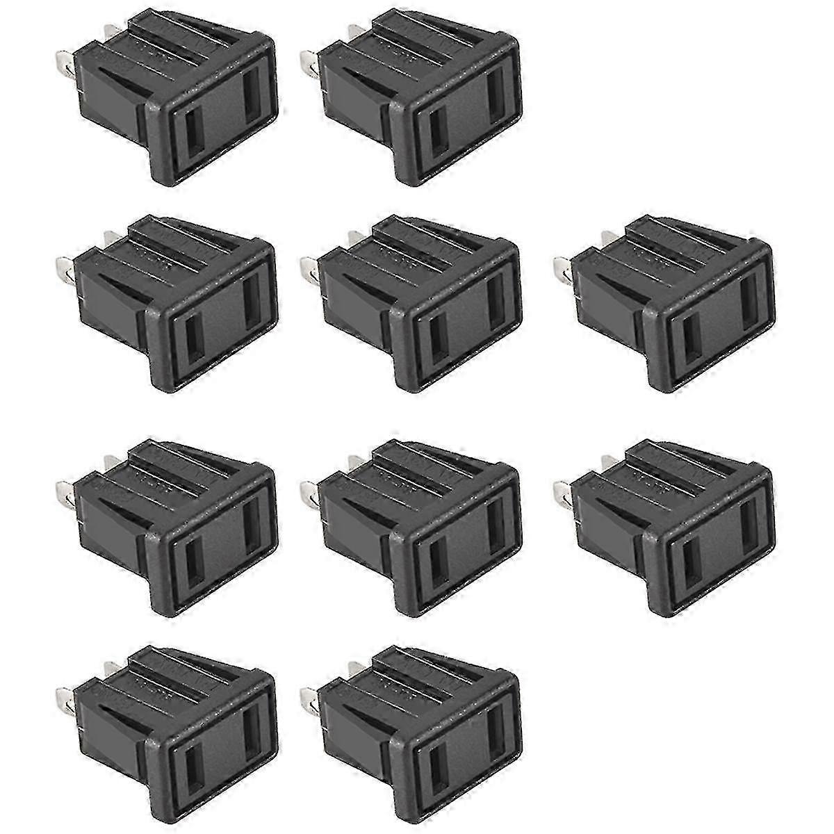 10 x US Type Panel Mounting AC Power Socket Outlet AC 250V 10ABlack SZRH A-C