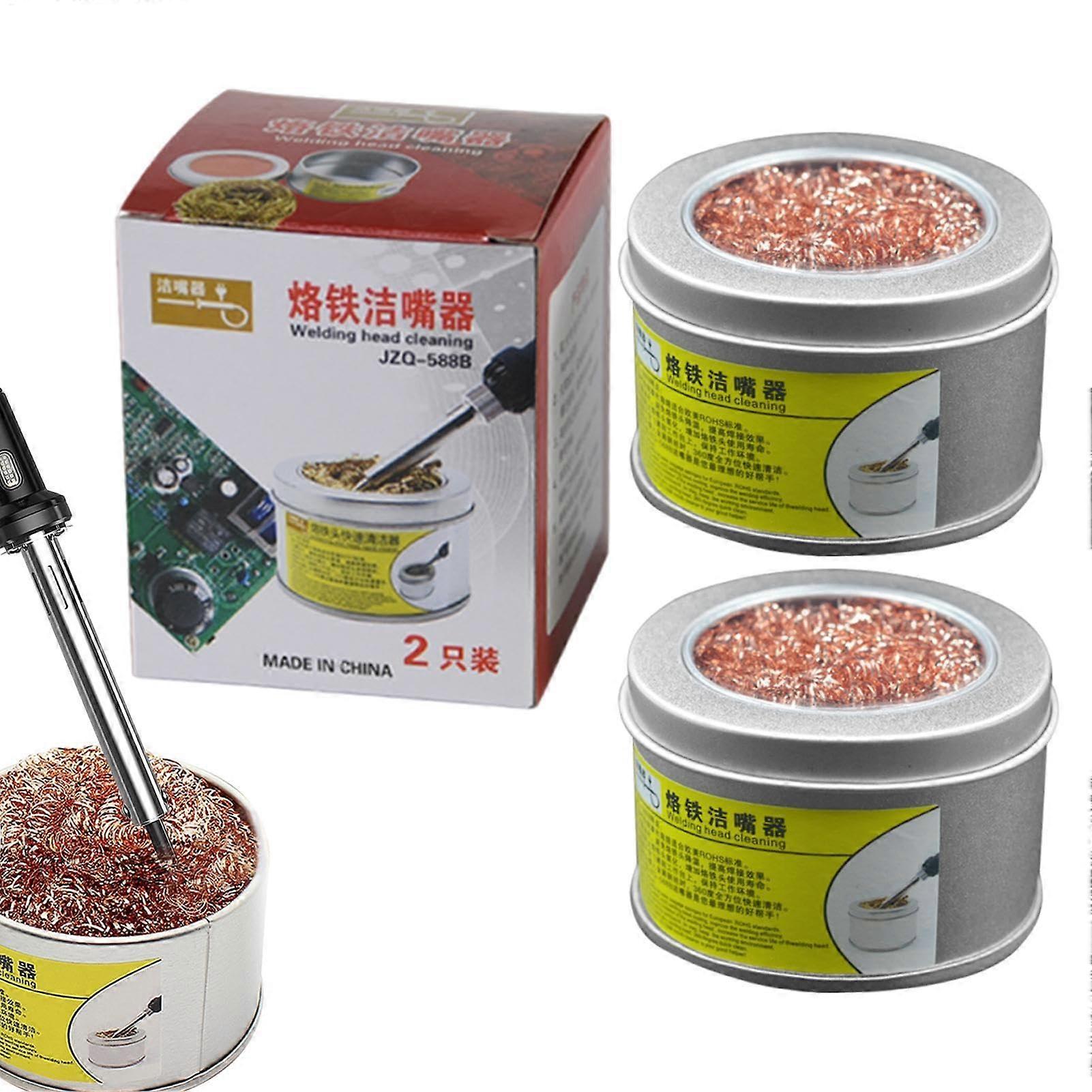 Soldering Iron Tip Cleaner with Base  Copper Tin Removal Ball, Soft Coiled Wire