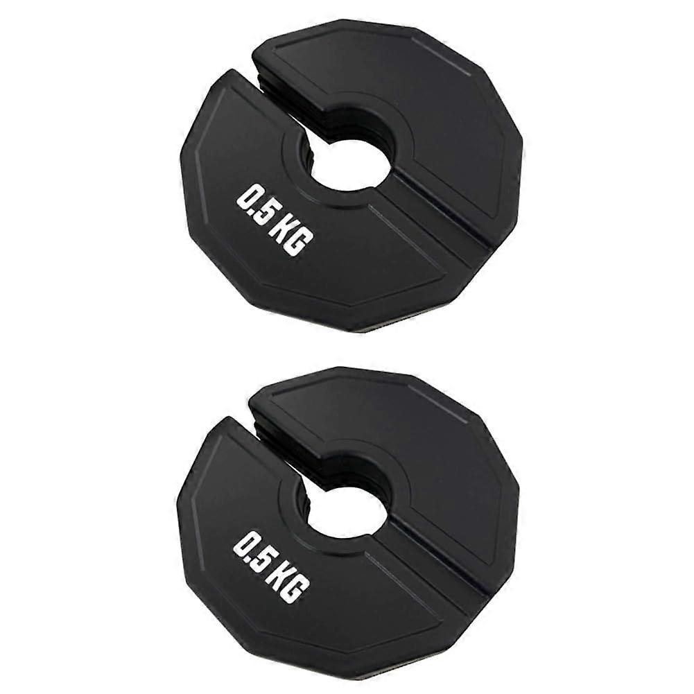 Gym Micro Plates 2PCS 0.5KG Rubber Dumbbell Fractional Weight Plates for Adjustable Strength Training Black