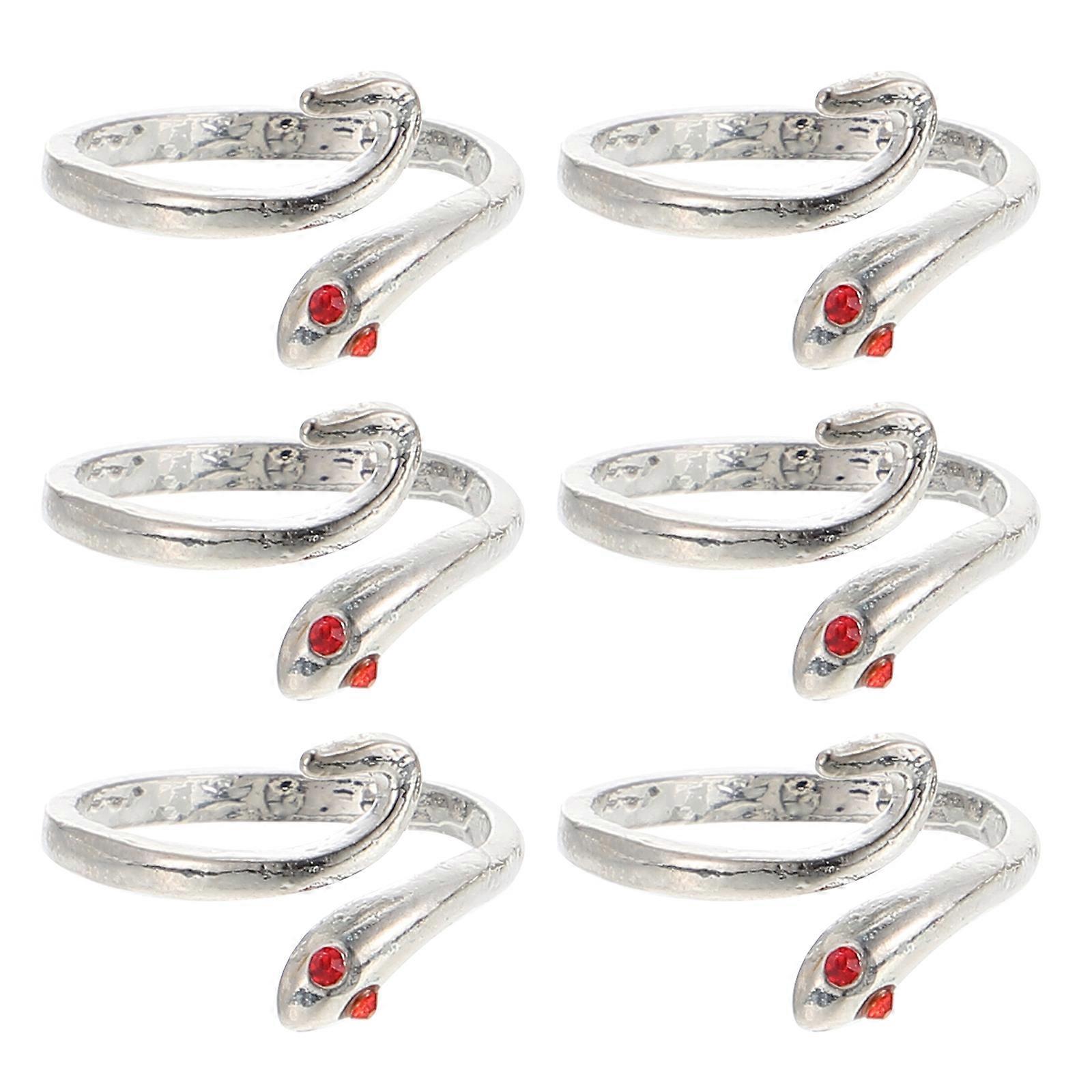 Alloy Knitting Loop Rings Increase Knitting Efficiency Creative Snake 6Pcs