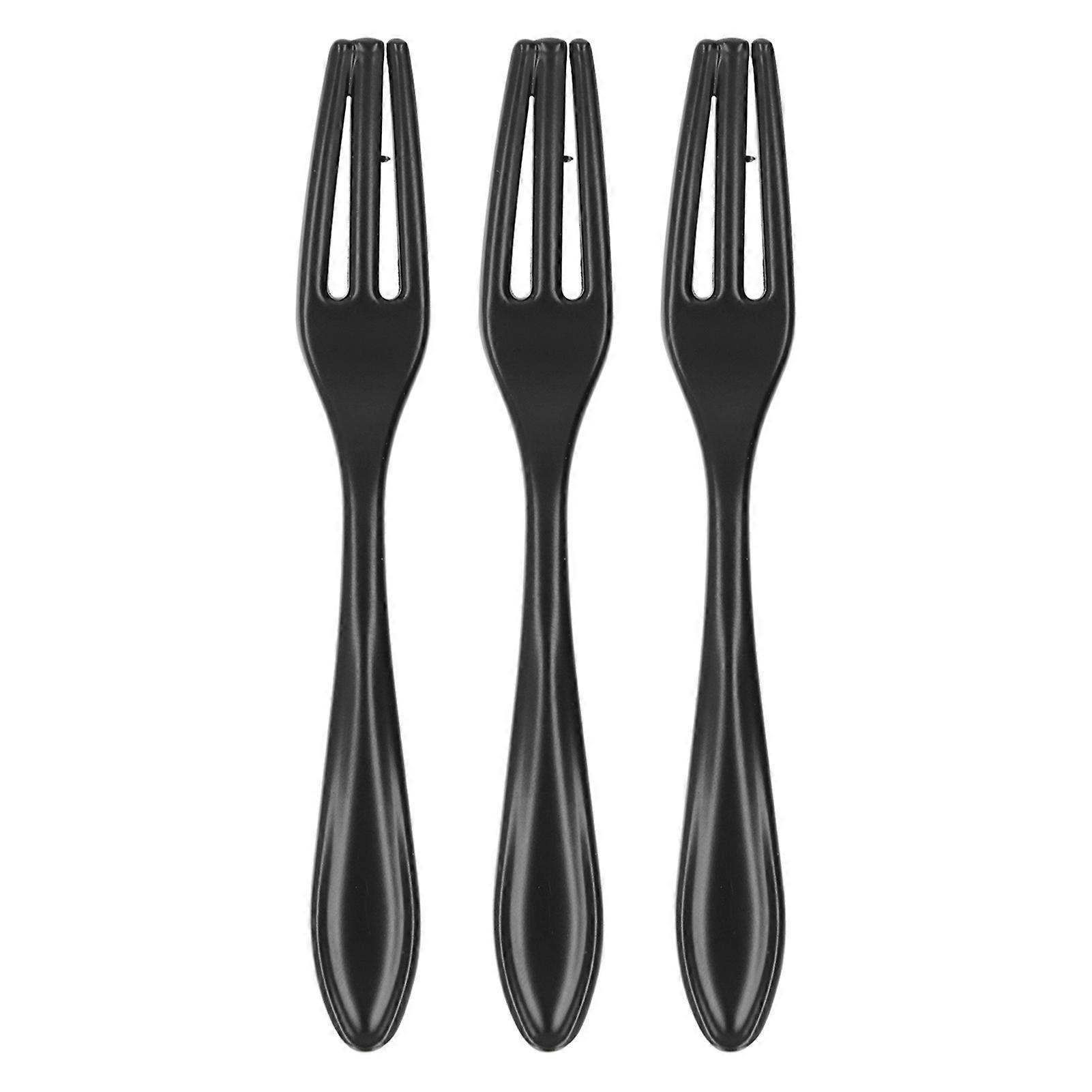 3Set Door Handles Thickened Cutlery Tableware Shaped Cabinet Pulls for Drawer Wardrobe Bookshelves Black Fork