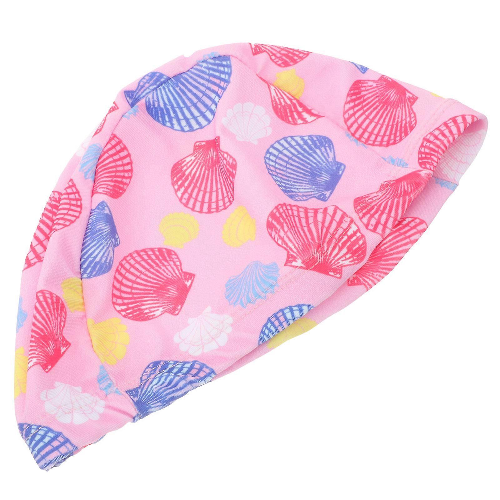 Childs Swimming Cap Waterproof Elastic Pink 21X12CM Bathing 1Pc