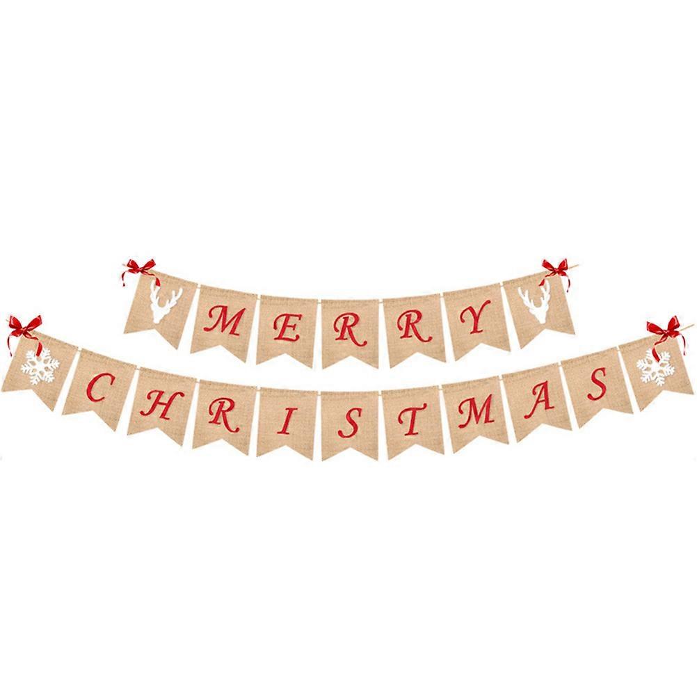 Christmas Jute Banner for Decorations Multi Color Special Design Creates Festive Atmosphere 7.5 Feet