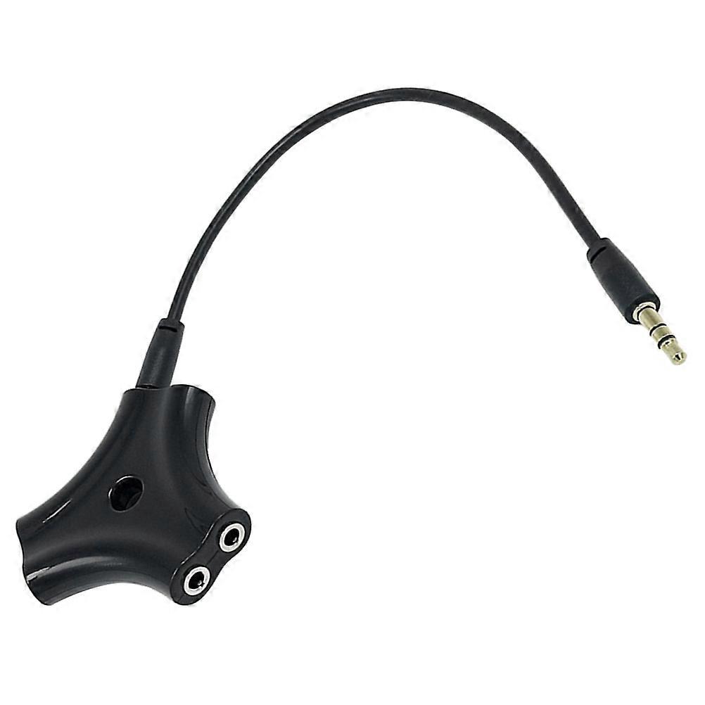 3.5mm Earphone Splitter Adapter for Group Use with 1 to 5 Audio Outputs and 1M Cable Black