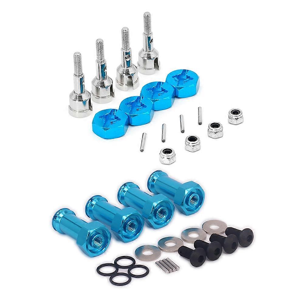 Aluminum 12mm Hex Hub 24mm Extension Adapter for 1/18 A959 A949 Blue & Wheel Conversion Set Axle
