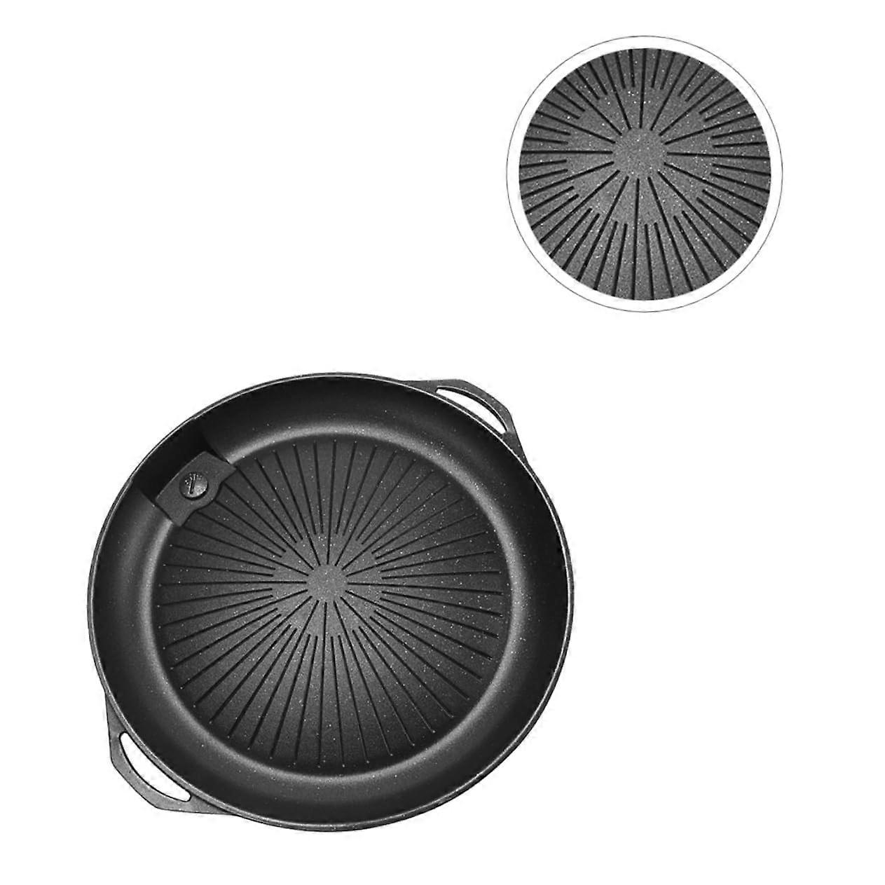 Portable Non-Stick Grill Pan with Anti-Adhesive Coating, Outdoor Grill Accessory, Black 30x40cm