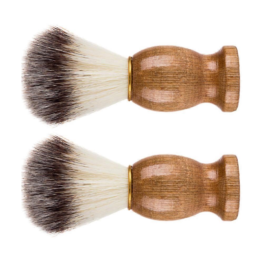 Nylon Shave Brush Barber Salon Shave Brush Practical Men Shaving Creates Foam with Shaving Soap 10.30X3.10X3.10CM 2Pcs