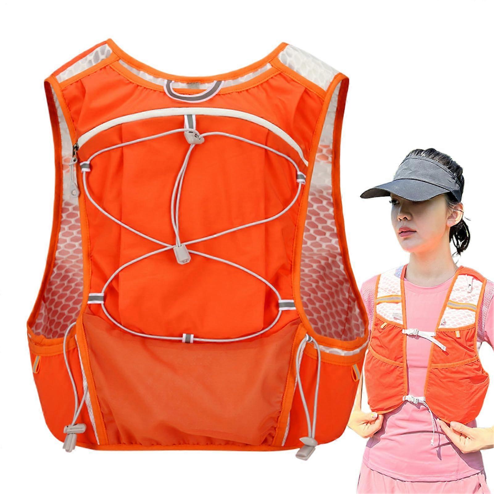 Generic Running Water Rucksack Durable Hydration Backpack For Running Leak-Proof Bladder Orange Daypack