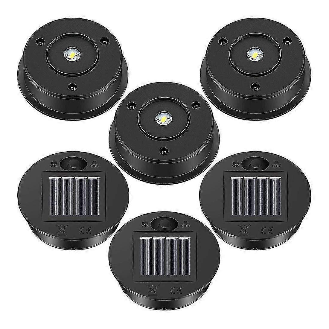6 Pcs Replacement Solar Lantern Lids with LED Solar Panels and 7 Lumens Lights for Outdoor Solar Lanterns