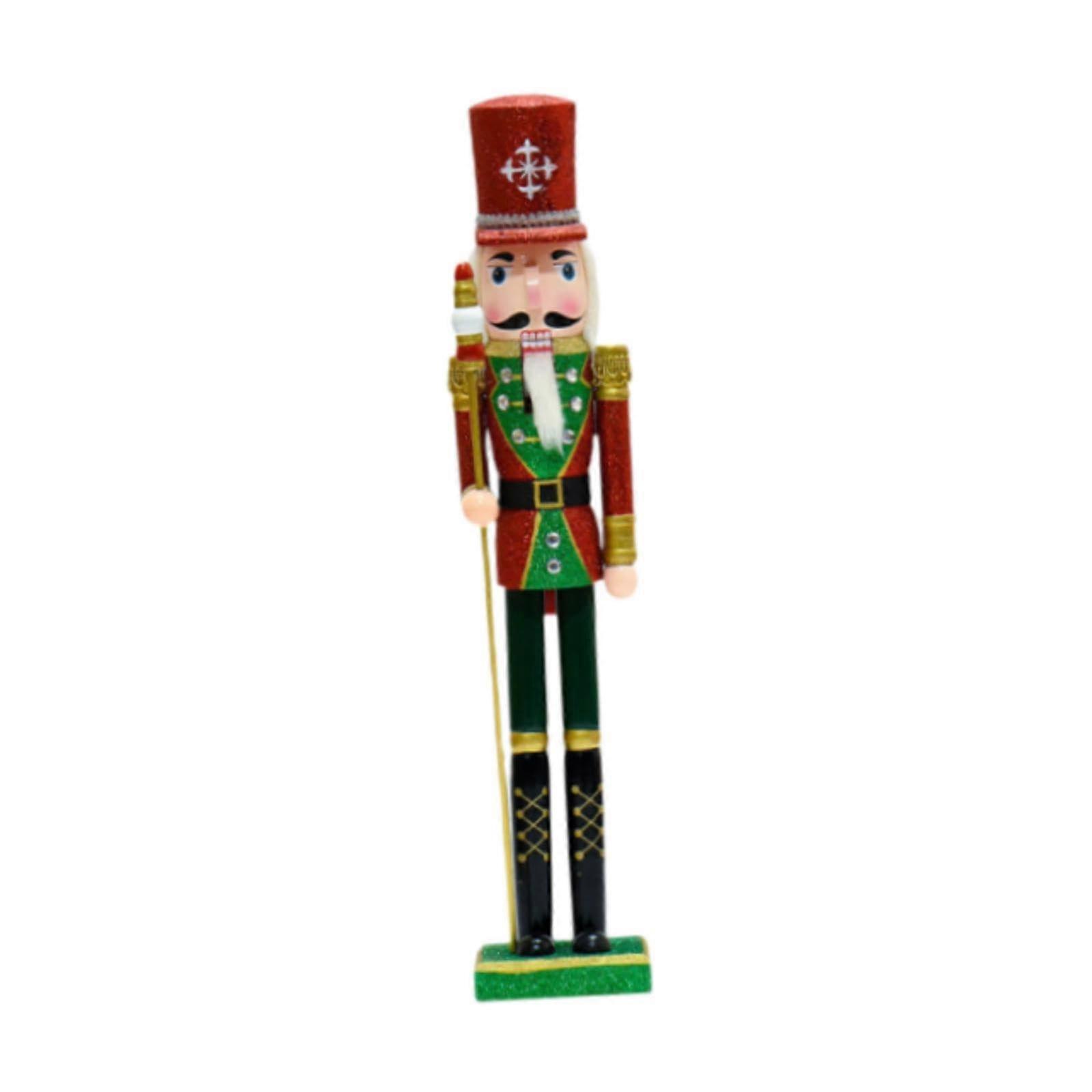 Christmas Nutcracker Wooden Nutcracker Figure Christmas Decoration for Shelf Home