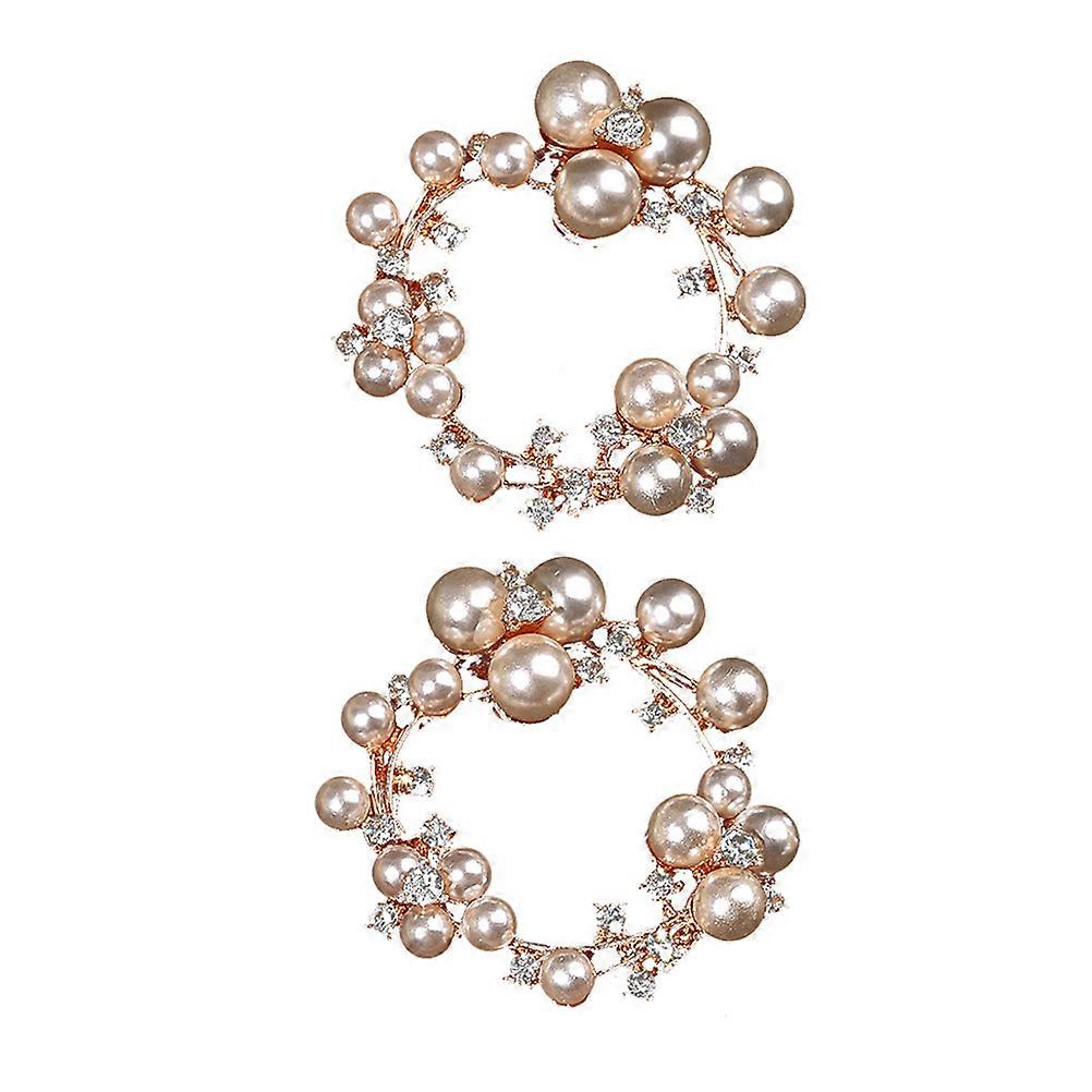 مشبك حذاء كريستال للنساء أنيق 5.2x5.2 سم مشبك على أحذية التبعي الديكور 2 قطعة