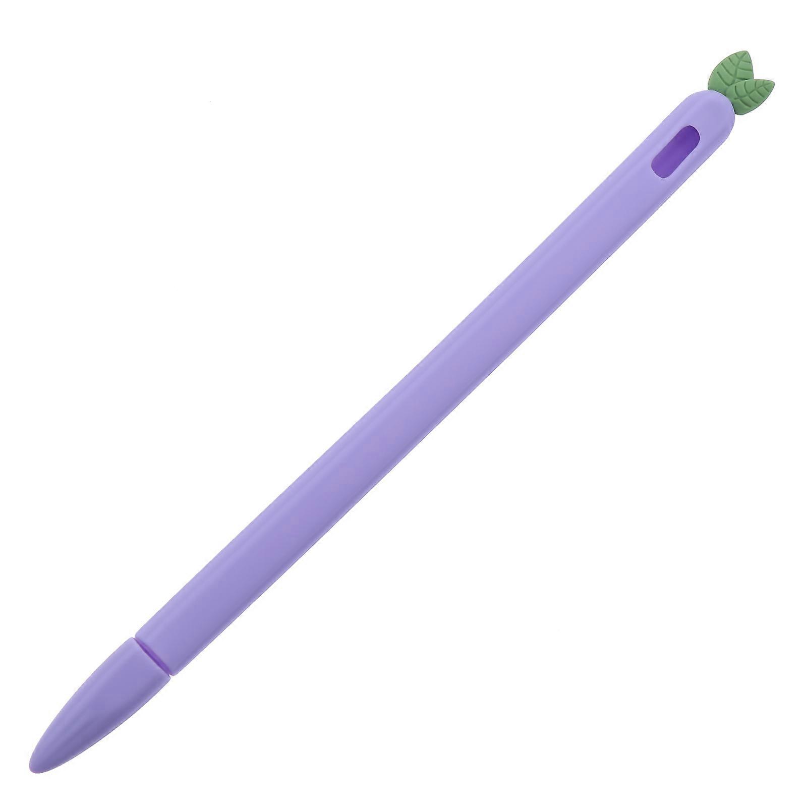 Stylish Carrot Design Silicone Stylus Pen Cover for Protection Purple 2nd Gen Pencil Fits Perfectly