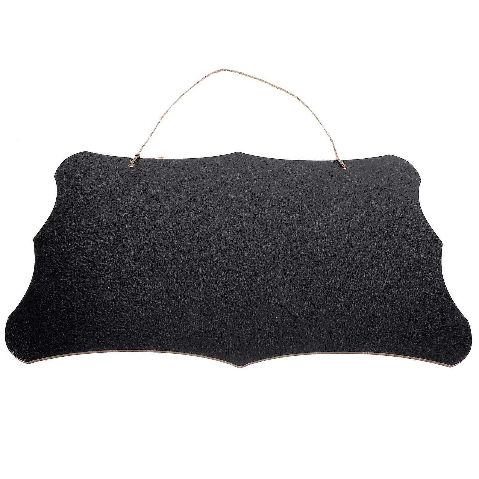 Double Sided Chalkboard Set Wood Hanging Tags Writing Surface Store Use 30X20cm Black 5Pcs