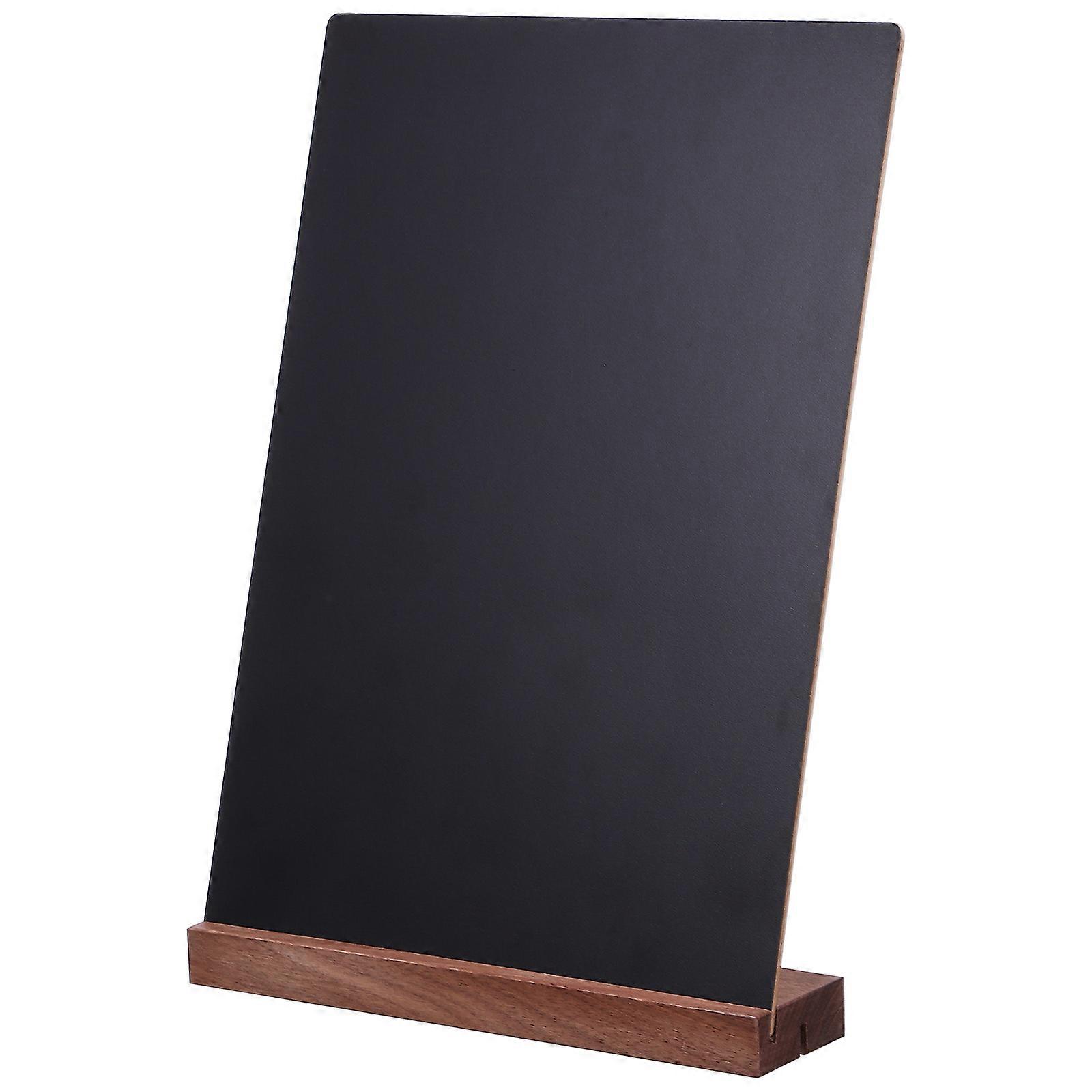 Mini tableau noir autoportant portable avec base en bois pour l’affichage des menus et des messages réutilisables - Panneau de tableau noir effaçable rustique pour la cuisine,