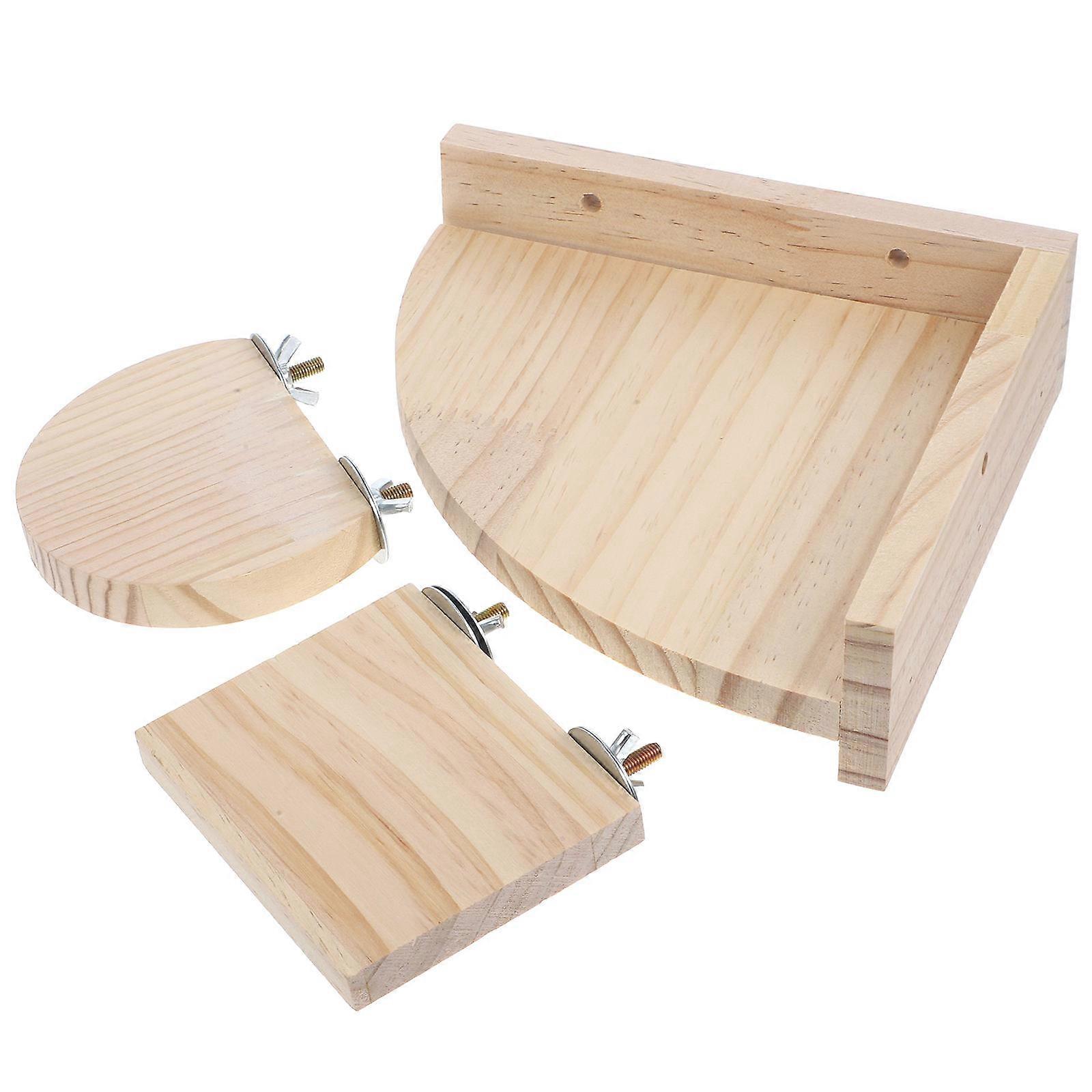 3pcs Durable Climbing Board for Hamsters, Natural Stand for Pet Exercise and Play, Jumping Platform