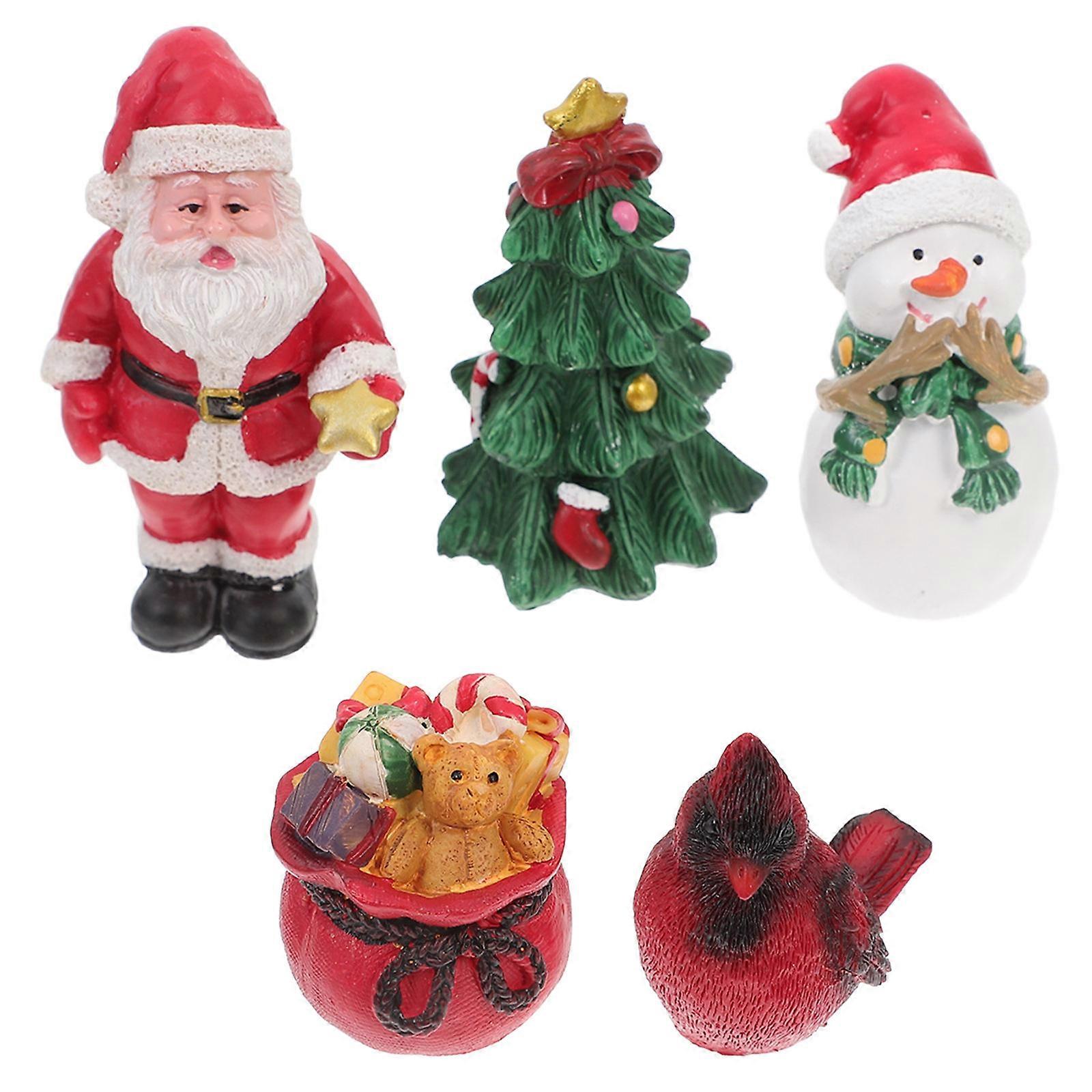 Miniature Figurines 1 Set Practical Accessory With Cute Santa Claus And Tree Shapes Perfect For Christmas Festival Use In Kitchen Or Dining Room