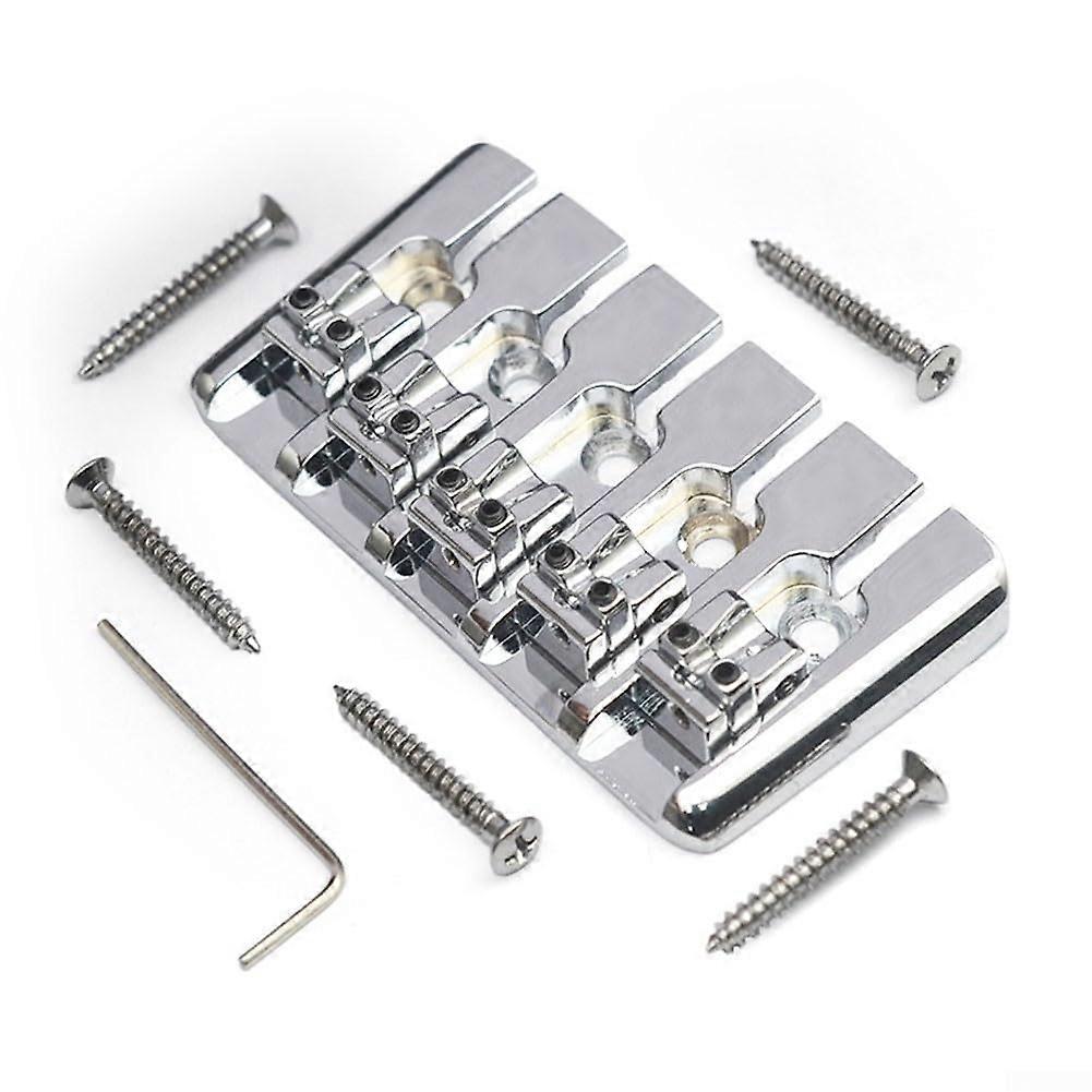 Vintage 5string bass saddle bridge for electric guitar accessories (silver)