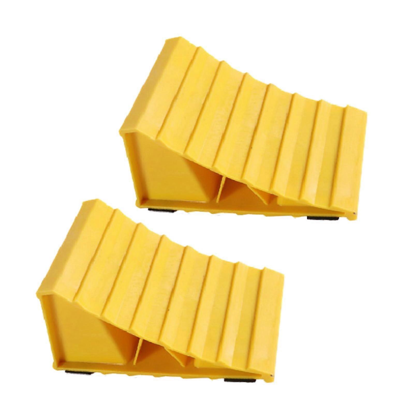 Wheel Chock For Trailer Rubber And Plastic With Handles Easy Install Caravans Compatible