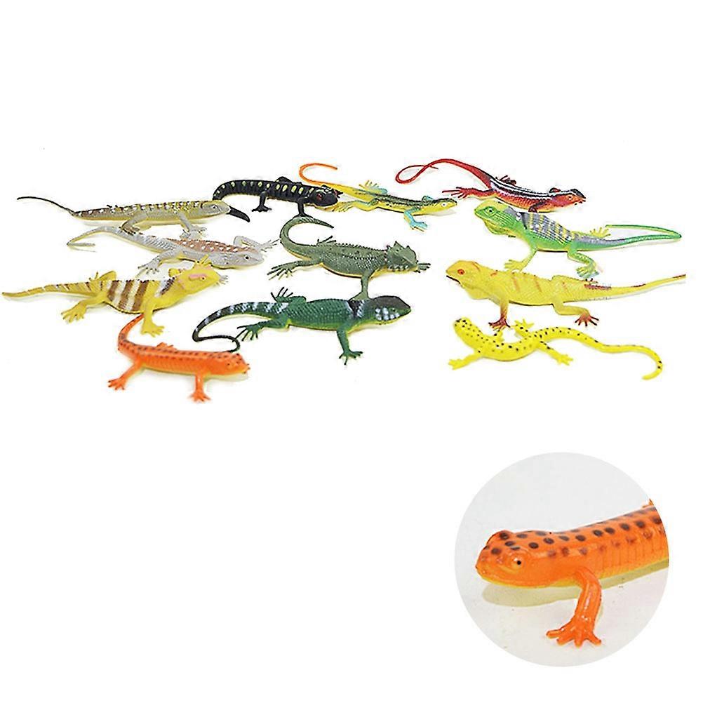 Colorful Plastic Lizards Realistic Design For Costume Party Assorted Color 15 x 2 x 1 Cm Inspiring Imagination 12Pcs