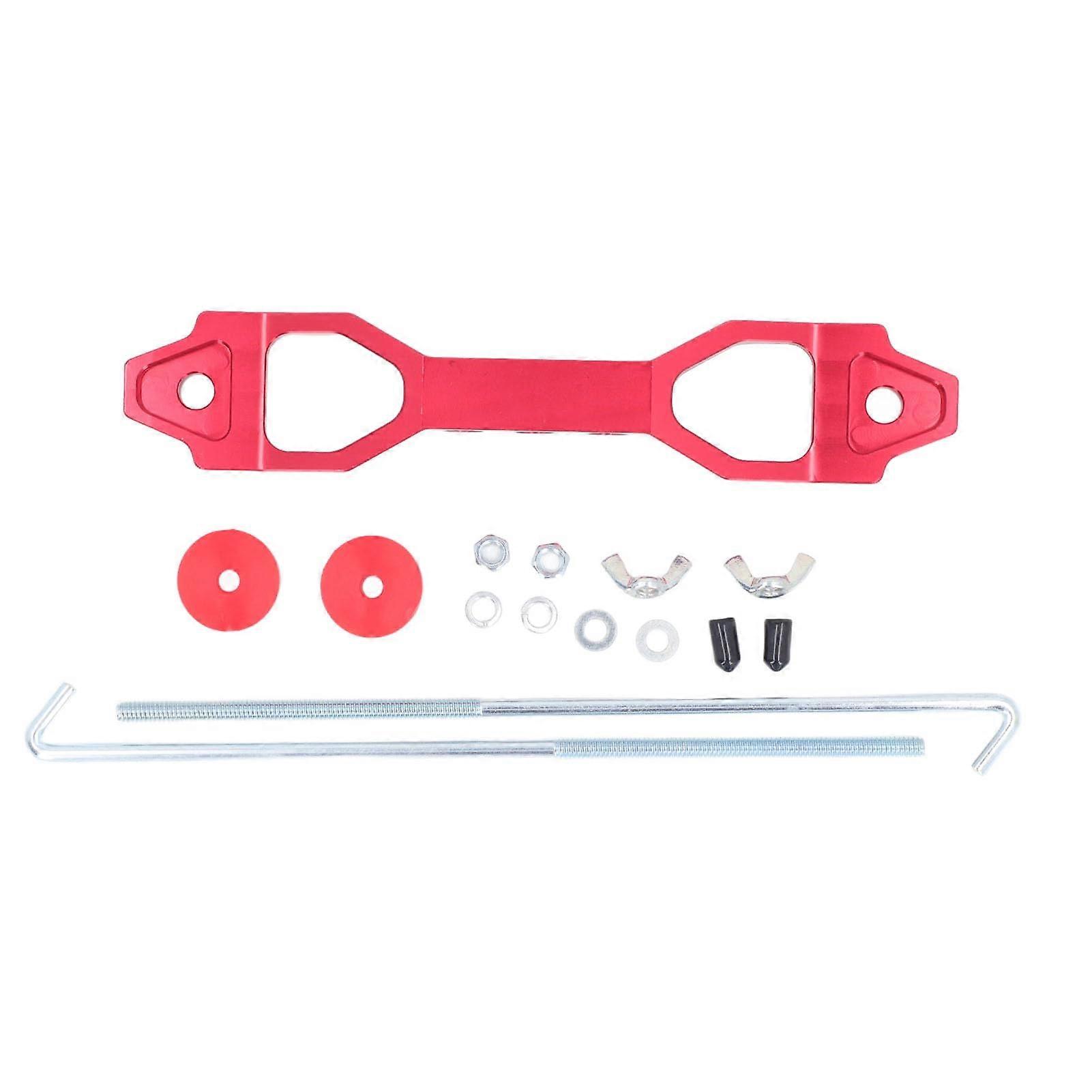 Battery Mounting Bracket, Durable Rust-Free Battery Holder for Various Sizes, Red Color, Heavy-Duty Design