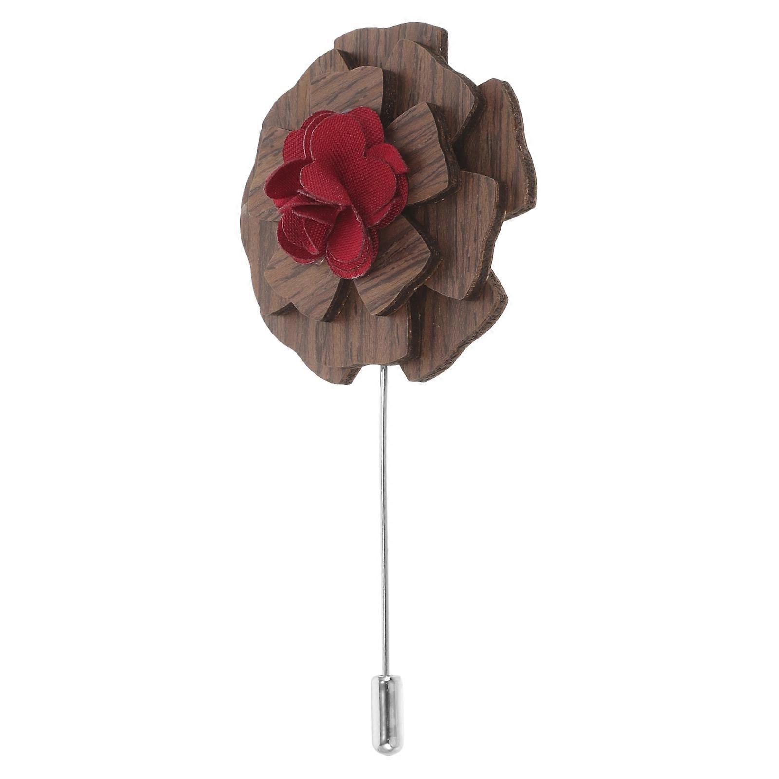 Men Lapel Pin for Suits Flower Decor Assorted Color 8.80X4.50X1.00CM Not Easy to Fall Off 1Pack