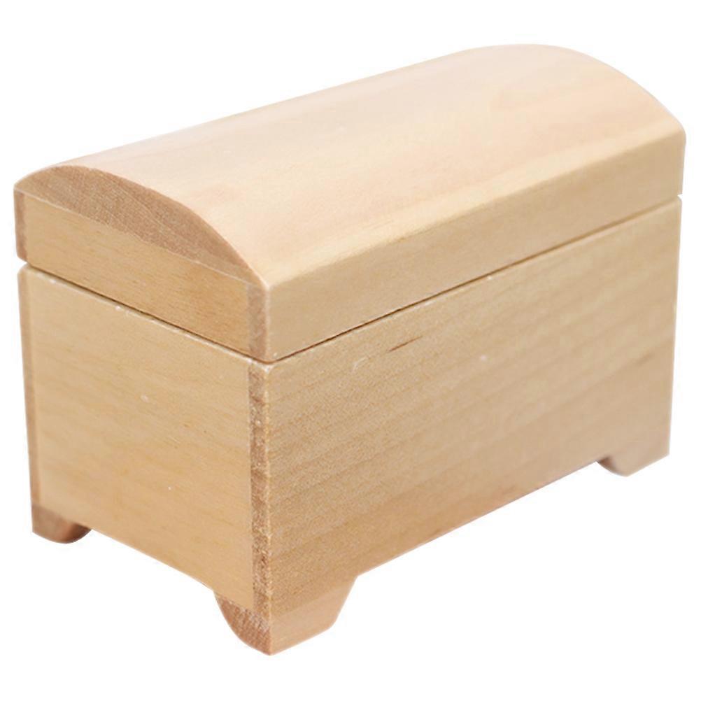Khaki Mini Storage Box for Dollhouse Craft Projects and Micro Scene Decoration Small Size Wooden Crate