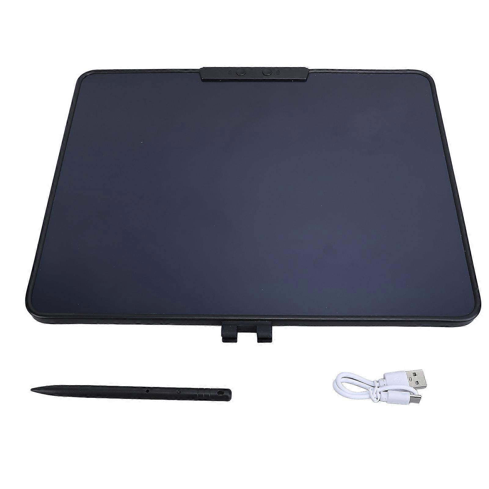 16inch Children LCD Writing Board Rechargeable Erasable Reusable Drawing Tablet for Home Black Color Pen Ink